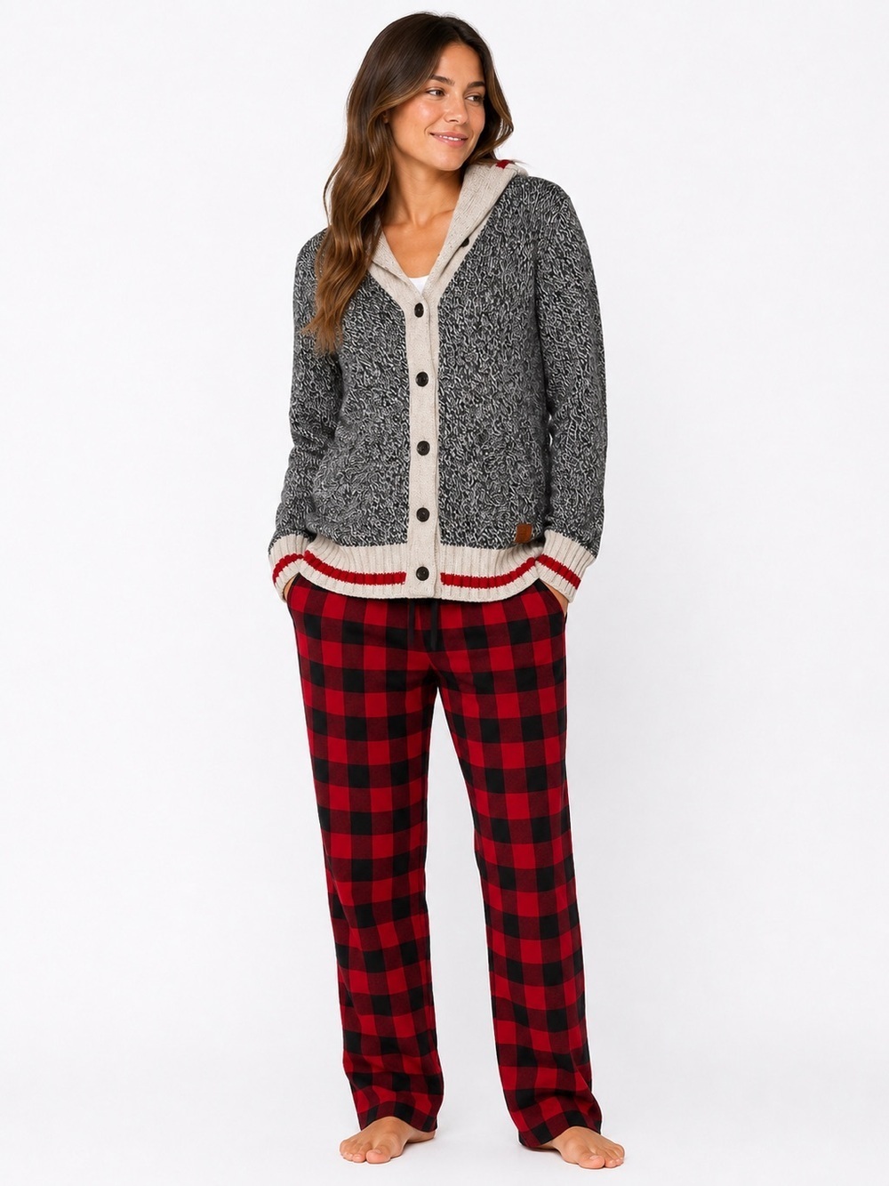 Roots Cabin women's classic collared button down sweater size XS wool blend
